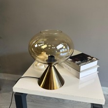 Bamyum Solvia Cam Bal Rengi Masa Lambası Dekoratif Masaüstü Aydınlatma Hol Abajur Yatak Odası Başucu Lamba