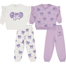 Civil Girls Fiyonk Baskılı 2'li Set 2-5 Yaş Takım - Standart 3-4 Yaş