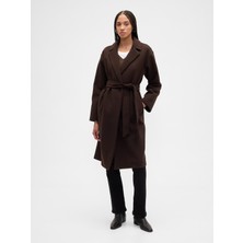 Gap Kadın Kahverengi Relaxed Wool Wrap Kaban