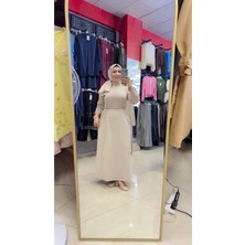 Laviva Fashion Omuz ve Kol Düğme Detaylı Boydan Elbise