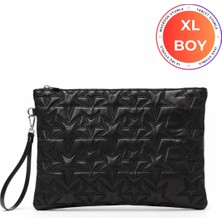 Bahels Yıldız Desenli Siyah Xl Macbook ve Tablet Uyumlu Portföy Çanta