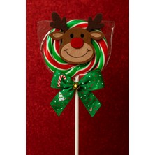 Candyzoo Yuvarlak Büyük Lolipop Yılbaşı Süslü Figürlü Şeker 60-70 Gr. 1 Adet