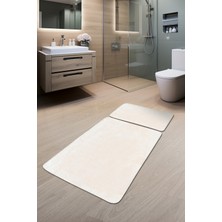 Dekozer 2’li Peluş Banyo Paspas Seti 60X100 + 50X60 cm – Kaymaz Lateks Taban, Yumuşak Yüzey, Yıkanabilir