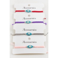 Bijuteri Net Oval Nazar Makrome Örgülü Bileklik