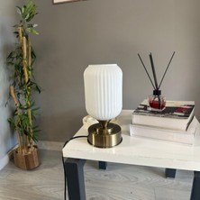Bamyum Wingmn Cam Beyaz Y Piramit Masa Lambası Dekoratif Masaüstü Aydınlatma Abajur Başucu Lamba