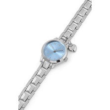 Spectrum Minimal Kasa Yuvarlak Kadran Kalp Charm Detaylı Metal Kordon Kadın Kol Saati