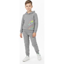 Crassi Erkek Çocuk Eşofman Takım Dinozor Baskılı Şardonlu Kışlık