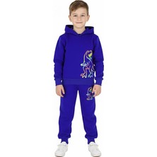 Crassi Erkek Çocuk Eşofman Takım Dinozor Baskılı Şardonlu Kışlık