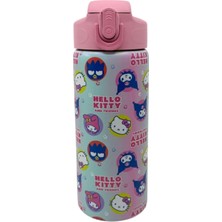 Storemax 600ML Hello - & Temalı Lisanslı Pipetli Kilitli Kapak Paslanmaz Çelik Termos Matara