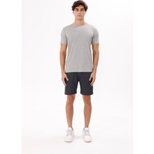 Merserize Pamuk Bisiklet Yaka Kısa Kollu Rahat Kalıp Tişört