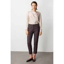 Ekol Kadın Beli Lastikli Dar Paça Pantolon 5175 Bordo