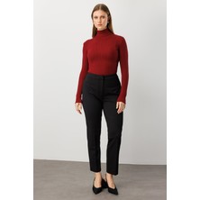 Ekol Kadın Büyük Beden Dar Paça Cepsiz Pantolon 1025 Siyah