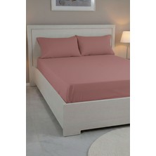 Favora %100 Pamuk Ranforce Premium Çift Kişilik Çarşaf Seti - Pudra
