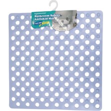 Renkliürün Kare Ayak Temizleme Matı Kabartma Silikon Kaydırmaz Taban Duşakabin ve Banyo Matı (Açık MAVI)(50X50)