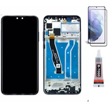 Yedcom Huawei Y9 2019 Çıtalı Siyah Uyumlu Ekran LCD Dokunmatik B7000 15ML Yapıştırıcı ve Kırılmaz Cam ile Beraber Yc