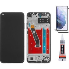 Yedcom Huawei P40 Lite E Çıtalı Siyah Uyumlu Ekran Lcd Dokunmatik B7000 15ML Yapıştırıcı ve Kırılmaz Cam ile beraber Yc