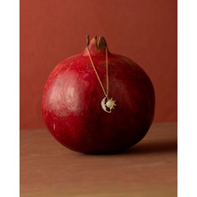 Silveria Jewels 925 Ayar Gümüş Güneş & Ay Beyaz Opal Kolye – Altın & Rhodium Detaylı