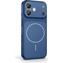 TeknoŞen iPhone Mavi 16 Uyumlu 17 Pro Max Görünüme Çeviren Kamera Koruma Magsafe Kılıf