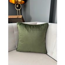 REF Crea Velvet Biyeli Kırlent Kılıfı Koyu Yeşil