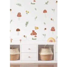 Wallhuman Mantar Diyarı Çocuk Odası Duvar Stickerı