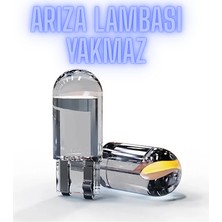 Tvs 2 Adet Mavi T10 Dipsiz Park Ampül Cob LED Yeni Nesil Arıza Yakmaz