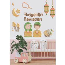 Wallhuman Hoşgeldin Ramazan Bayramı Yapışkanlı Sticker Duvar Cam Dolap Çıkartması Süsü