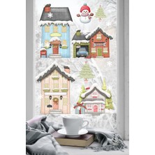 Wallhuman Noel Kasabası Yılbaşı Cam Süsleme Stickerı