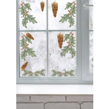 Wallhuman Yılbaşı-Noel Kozalakları Çocuk Bebek Odası Sticker Seti , Yılbaşı Süsü Yeni Yıl Kış Konsepti