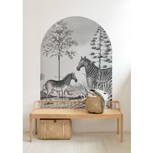 Wallhuman Bohem Oval Ormandaki Zebralar Duvar Stickeri