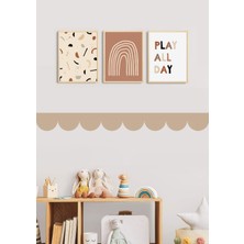 Wallhuman Bohem Tarz Dekoratif Dalgalı Duvar Şeridi ( 12X95CM 3 Adet)