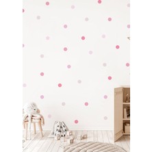 Wallhuman Pembe Puantiyeler Çocuk Odası Duvar Stickeri