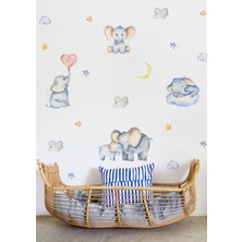 Wallhuman Fil ve Düşleri Çocuk Odası Duvar Stickerı