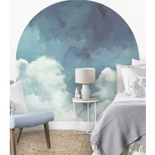 Wallhuman Bohem Bulutlu Gece Çocuk Odası ve Ev Dekorasyon Stickerı