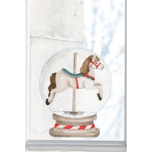 Wallhuman Atlı Kar Küresi Yılbaşı Süsü Çocuk Odası Cam Stickerı