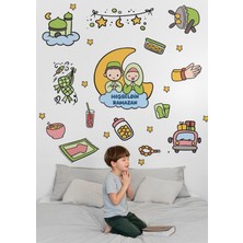 Wallhuman Hoşgeldin Ramazan Bayramı Yapışkanlı Sticker Duvar Cam Dolap Çıkartması Süsü