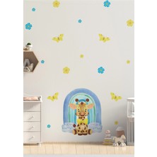 Wallhuman Neşeli Zürafalar Çocuk Odası Duvar Stickerı