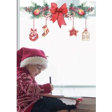 Wallhuman Yılbaşı-Kurdeleli Yılbaşı Süsü Çocuk Bebek Odası Sticker Set