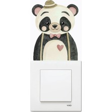 Wallhuman Priz- Papyonlu Panda Çocuk Odası Stickerı