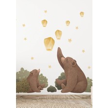 Wallhuman Bear Forest Çocuk Odası Duvar Stickerı