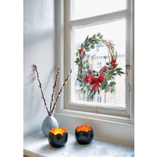 Wallhuman Yılbaşı Çelenk Cam Stickerı