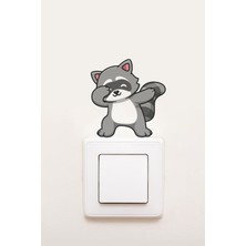 Wallhuman Priz- Dans Eden Rakun Çocuk Odası Stickerı