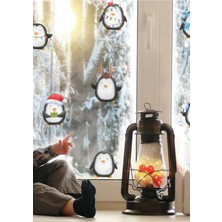 Wallhuman Yılbaşı-Mini Penguen Çocuk Bebek Odası Sticker Seti , Yılbaşı Süsü Yeni Yıl Kış Konsepti