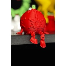 Alvina Atölye Kırmızı Desenli Oturan Yılbaşı Süsü Biblo – Bioplastik Dekoratif Masa ve Raf Objesi