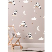 Wallhuman Panda Uykusu Çocuk Odası Duvar Stickerı