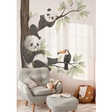 Wallhuman Keyifli Pandalar Çocuk Odası Duvar Stickerı