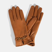 Desa Kadın Taba Zincir Aksesuarlı Deri Eldiven