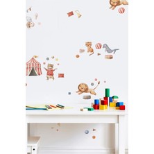 Wallhuman Sirk Hayvanları Çocuk Odası Duvar Stickerı