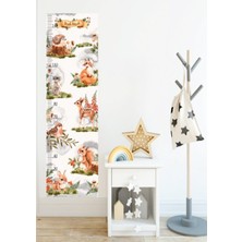 Wallhuman Forest Animals Boy Ölçer Çocuk Odası Duvar Stickerı