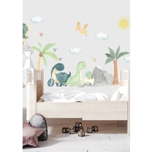 Wallhuman Suluboya Dinazorlar Çocuk Odası Duvar Stickerı