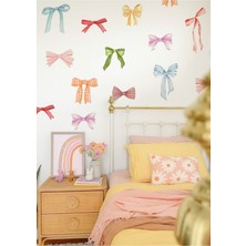 Wallhuman Renkli Kurdele Desenli Duvar Sticker Seti | Çocuk Odası & Bebek Odası Dekoru